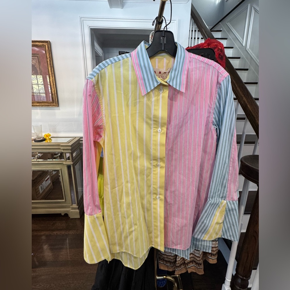 Marni Pastel Striped Button Down Shirt